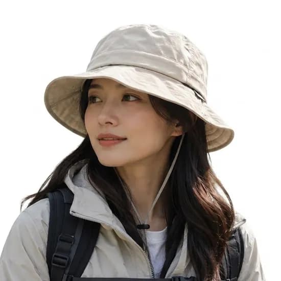 제이티니 여성 와이드 챙 아웃도어 버킷햇, 오프화이트, FREE, 1개