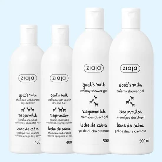 지아자 산양유 헤어샴푸, 400ml, 2개 + 크리미 바디워시, 500ml, 2개