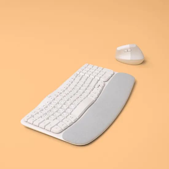 로지텍 Wave Keys & Lift Combo 무선 블루투스 저소음 인체공학 키보드 마우스 세트, 오프화이트, 1개