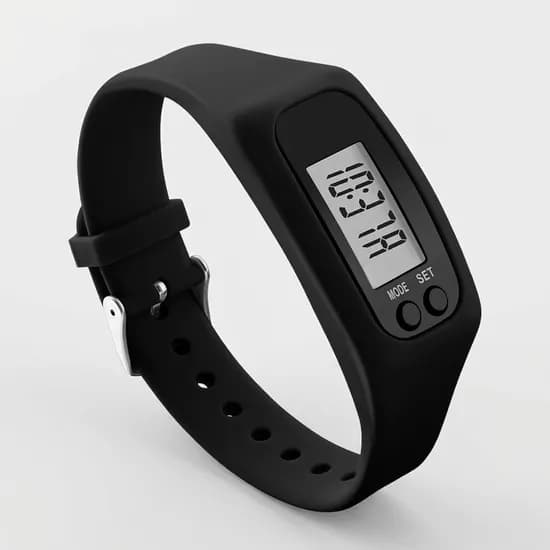 손목 이동거리 스마트 만보기 시계 칼로리, 블랙, 1개