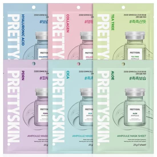 프리티스킨 앰플 마스크팩 6종 60개
