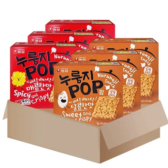 농심 누룽지팝 2종세트, 달콤한맛, 매콤한맛, 142g, 6개
