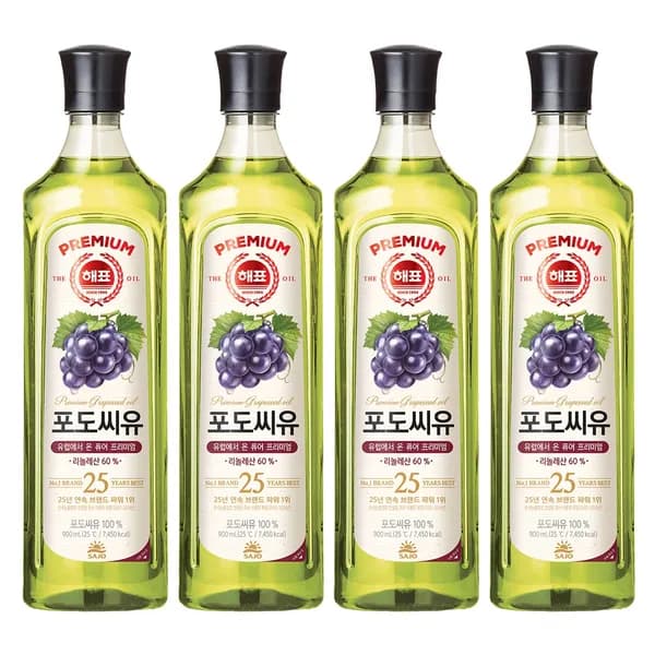 해표 포도씨유 900ml 4개 26,500원