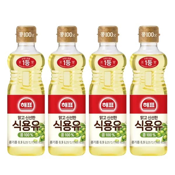 해표 콩기름 900ml 4개