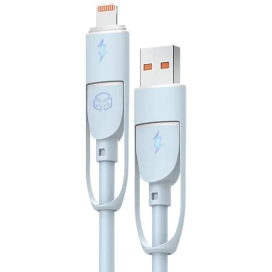 디지지 크레용 LED 60W 4IN1 초고속 멀티 충전 케이블, 스카이블루, 70cm, 2개