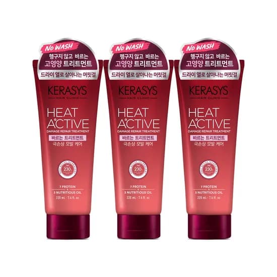케라시스 히트 액티브 극손상 헤어 바르는 트리트먼트 220ml 3개