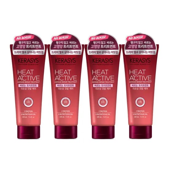케라시스 히트 액티브 극손상 헤어 바르는 트리트먼트 220ml 4개