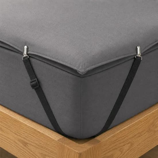 세플로 침대패드 고정밴드 스틸집게 길이조정 30~120cm, 블랙, 4개