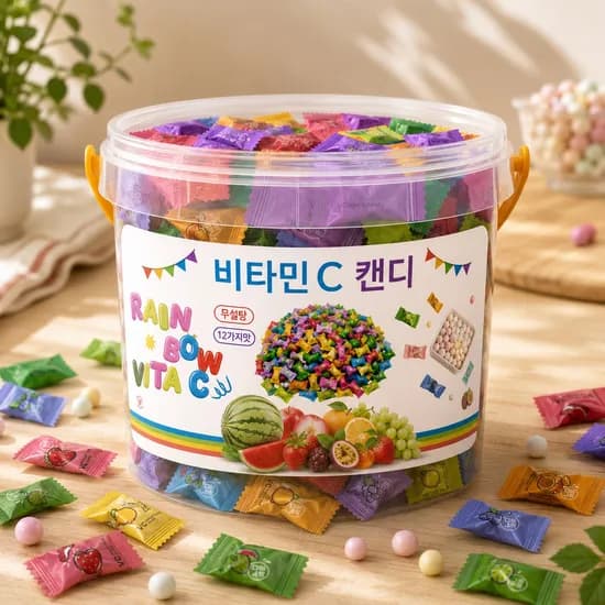 비기온 무설탕 비타민C 캔디 12가지맛 믹스 300g 2개