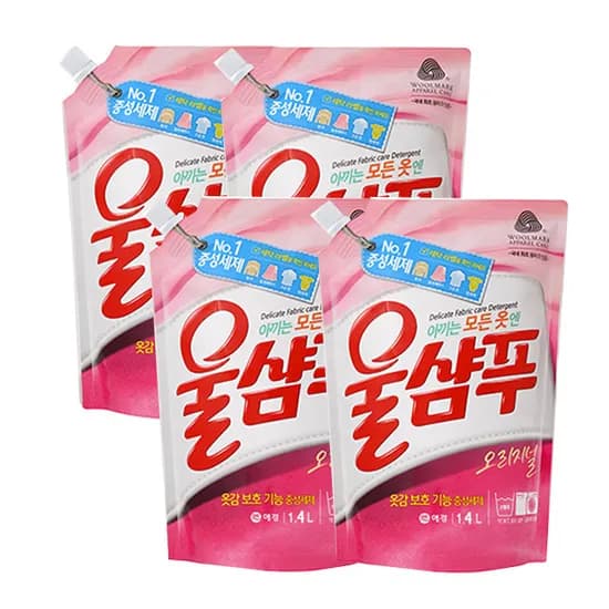 애경 울샴푸 오리지날 리필 1.4L 4개