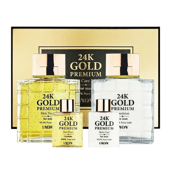 레이데이 24K 골드 프리미엄 남성 2종 세트, 에멀젼 포맨, 150ml, 1개 + 토너포맨, 150ml, 1개 + 에멀젼 포맨 여행용, 30ml, 1개 + 토너포맨 여행용, 30ml, 1개