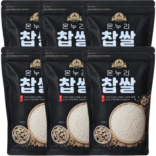 새마을농산 국산 황금 찰찹쌀, 500g, 6봉