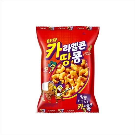 크라운제과 카라멜콘 땅콩 72g 16개
