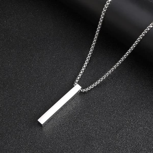 오지끄 남녀공용 써지컬스틸 스틱바 목걸이 실버 38mm 1개 9,700원
