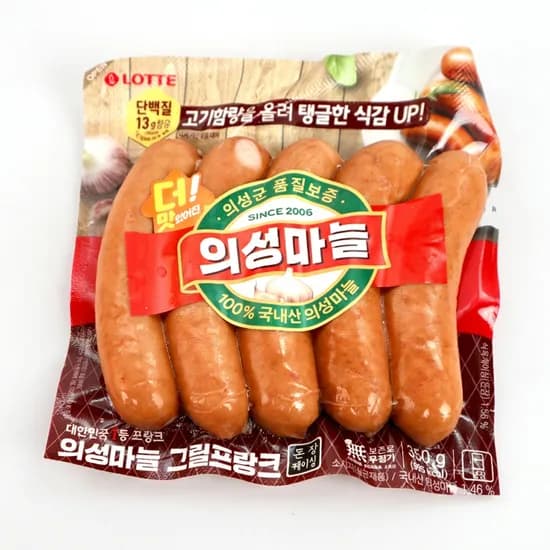 롯데햄 의성마늘 그릴프랑크 350g 3개
