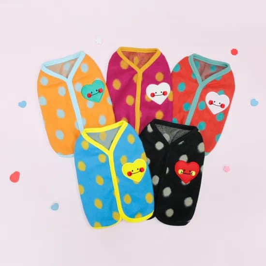 둥이스토리 부끄하트조끼 도트 강아지옷, 핑크, L, 1개