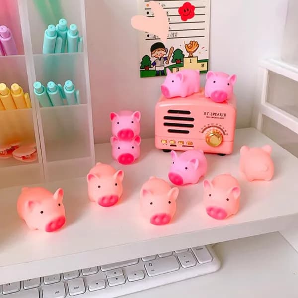 귀여운 미니 돼지 장식 삑삑이 T377 핫핑크 10개입 1세트 7,800원