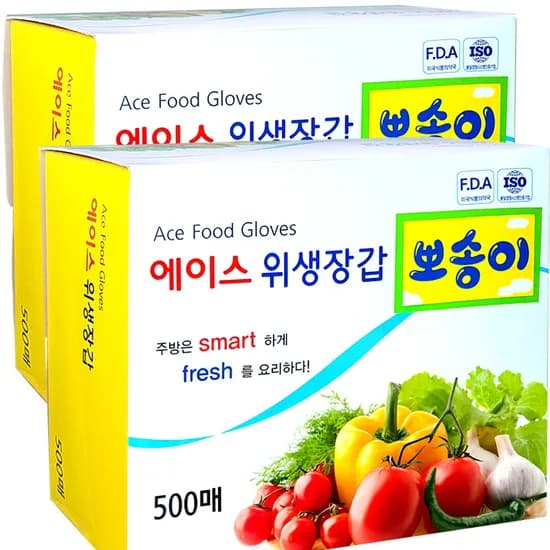 에이스 위생장갑, 500매, 2개