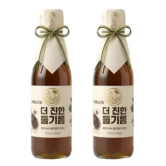 들녘 전통압착 더 진한 통들깨 백퍼센트 들기름, 350ml, 2개