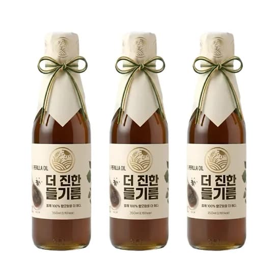 들녘 전통압착 더 진한 통들깨 백퍼센트 들기름, 350ml, 3개