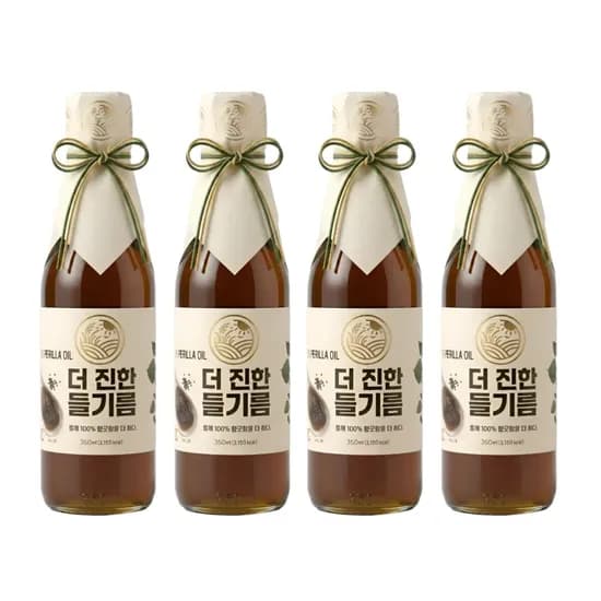 들녘 전통압착 더 진한 통들깨 백퍼센트 들기름, 350ml, 4개