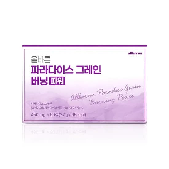 올바른 파라다이스 그레인 버닝 파워 27g 60정 1박스