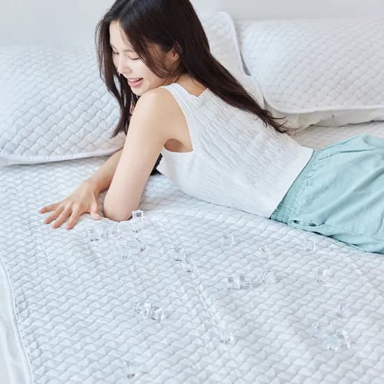 리브맘 프리미엄 듀라쿨 아이스쿨링 냉감패드, 아쿠아, 슈퍼싱글(110x200cm)