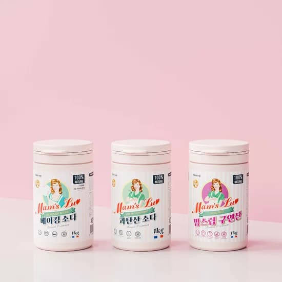 맘스럽 과탄산소다 베이킹소다 구연산 1kg 3종세트 1세트