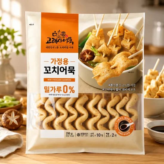 고래사 가정용 꼬치어묵 사각 밀가루 0% 냉동 296g 2개 19,900원