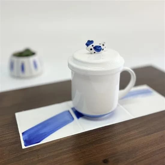 푸른닭 뚜껑 머그 세트 300ml 1세트