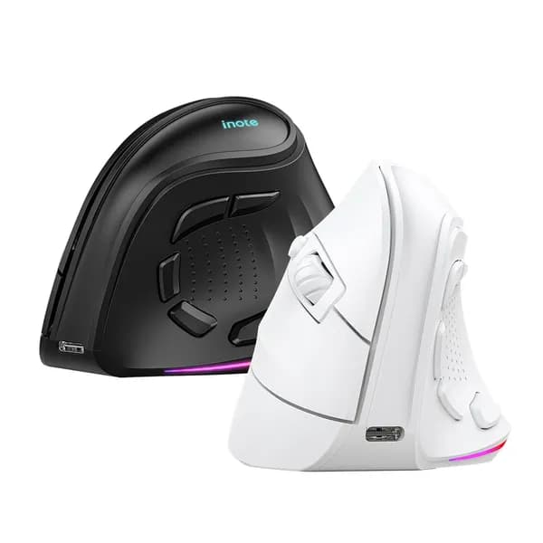 아이노트 인체공학 손목보호 저소음 무선 버티컬 마우스 VM530RB 블랙
