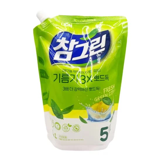 라이온 참그린 주방세제 리필용 1.2kg 3개