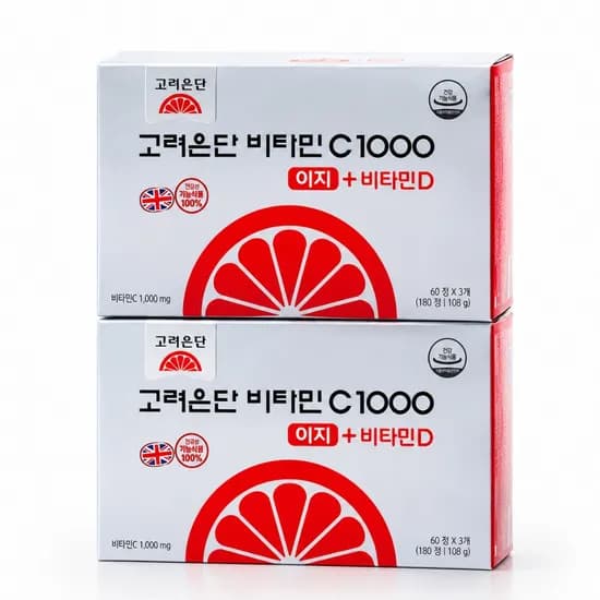 고려은단 비타민C 1000 이지 비타민D 600mg 180정 2팩