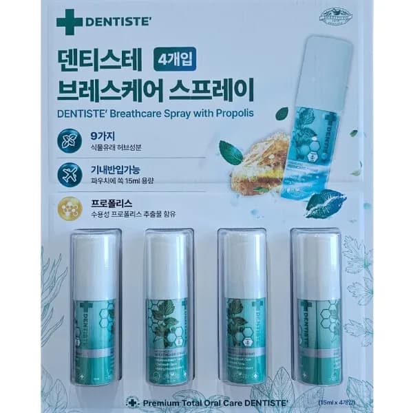덴티스테 브레스케어 스프레이 프로폴리스 15ml 4개입
