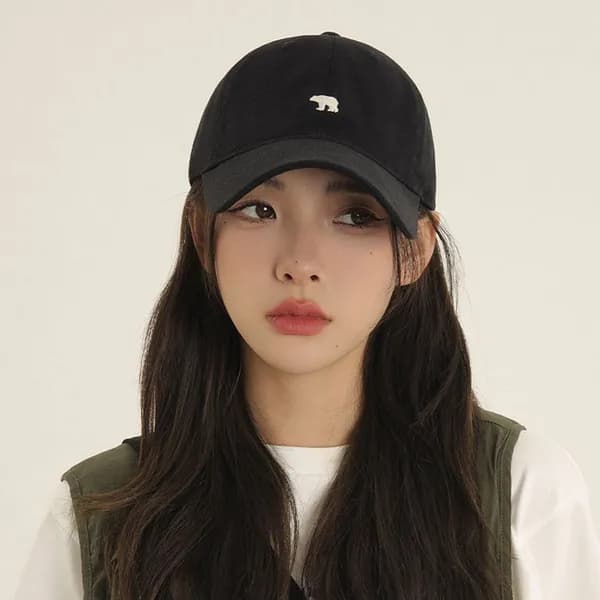 볼캡모자 북극곰 자수 UC-0142 블랙 FREE 1개