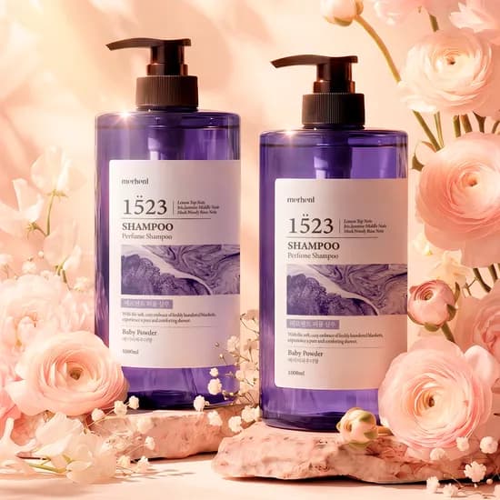 메르헨트 퍼퓸 대용량 샴푸, 베이비파우더향, 1L, 2개