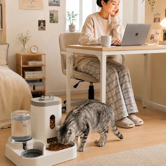 펫 강아지 고양이 자동 급식기 급수기 2L 1개