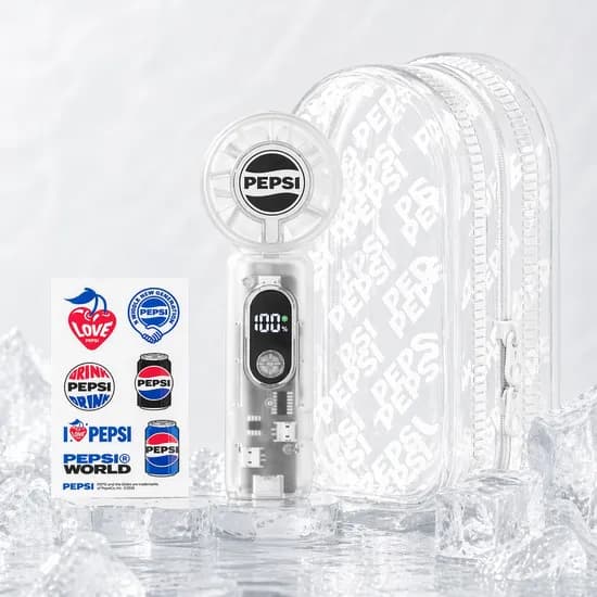 펩시 휴대용 선풍기, PEP-HFCP200, 무선, 미니, 급속 냉각, 핸디 손 선풍기, 화이트, 1개
