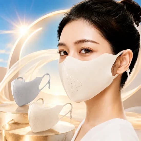 세플로 나비존 올커버 UV 하프페이스 마스크, 연베이지, 라이트그레이, 1세트