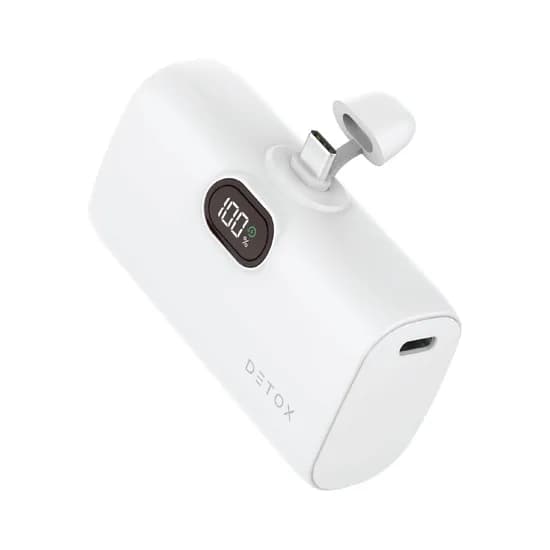 디톡스 22.5W LCD 싱글 도킹 배터리, 10000mAh, 화이트, 1개