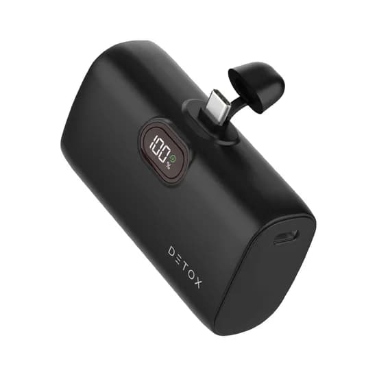 디톡스 22.5W LCD 싱글 도킹 배터리, 10000mAh, 블랙, 1개