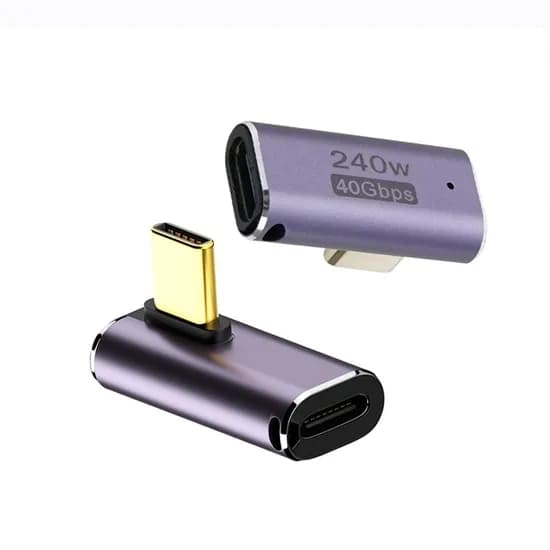 Ytek USB4 Gen3x2 C타입 젠더 90도 E형 연장 M/F, 1개