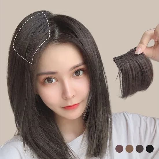 여성 똑딱핀 부분 가발 정수리뽕 옆머리 헤어 피스 핀, 밝은브라운, 1개