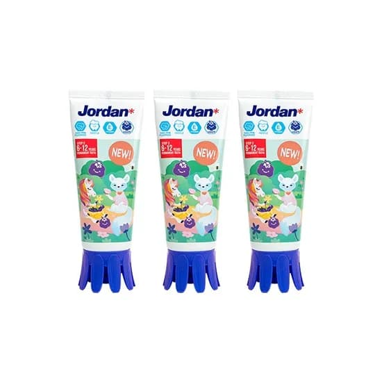 조르단 뉴스텝2 유아치약, 포도향, 90g, 3개
