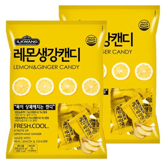 일광제과 레몬생강캔디, 250g, 2개