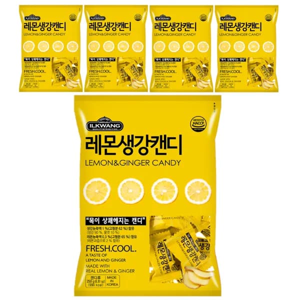 일광제과 레몬생강캔디 250g 5개