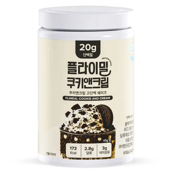 플라이밀 단백질 쉐이크 쿠키앤크림 630g 1개