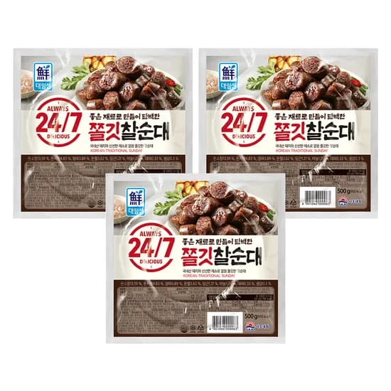 대림선 쫄깃 찰순대 500g 3개