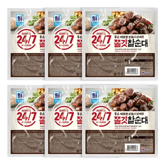대림선 쫄깃 찰순대 500g 6개