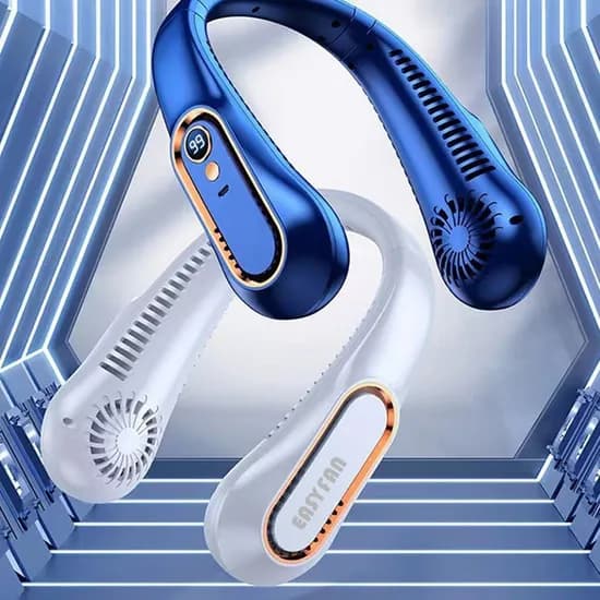 EASY FAN 6D 넥 밴드 선풍기, 화이트, 1200mAh, 1개